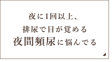 夜に1回以上、排尿で目が覚める夜間頻尿に悩んでる