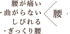 腰が痛い・曲がらない しびれる・ぎっくり腰